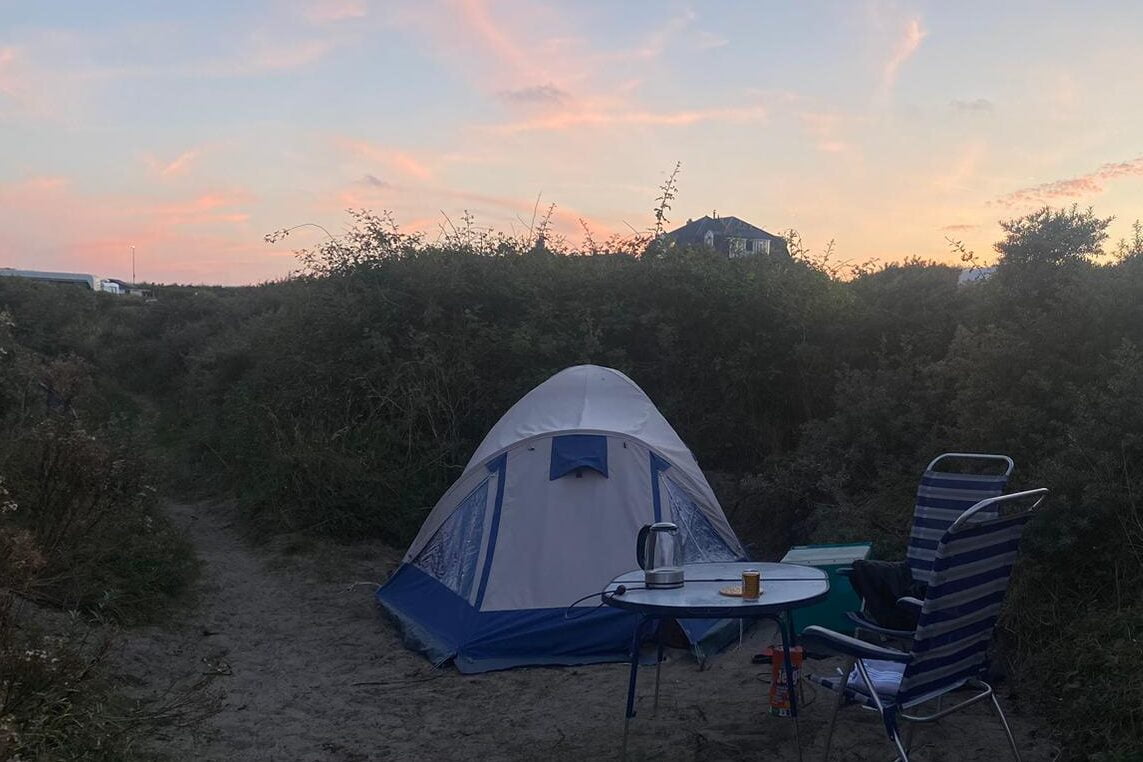 onze koepeltent op Texel